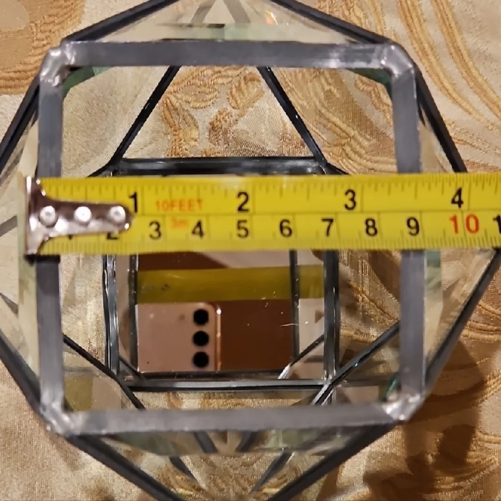Geometric Glass Candle Holder/Terrarium/Suncatcher, Refracts Light Beautifully